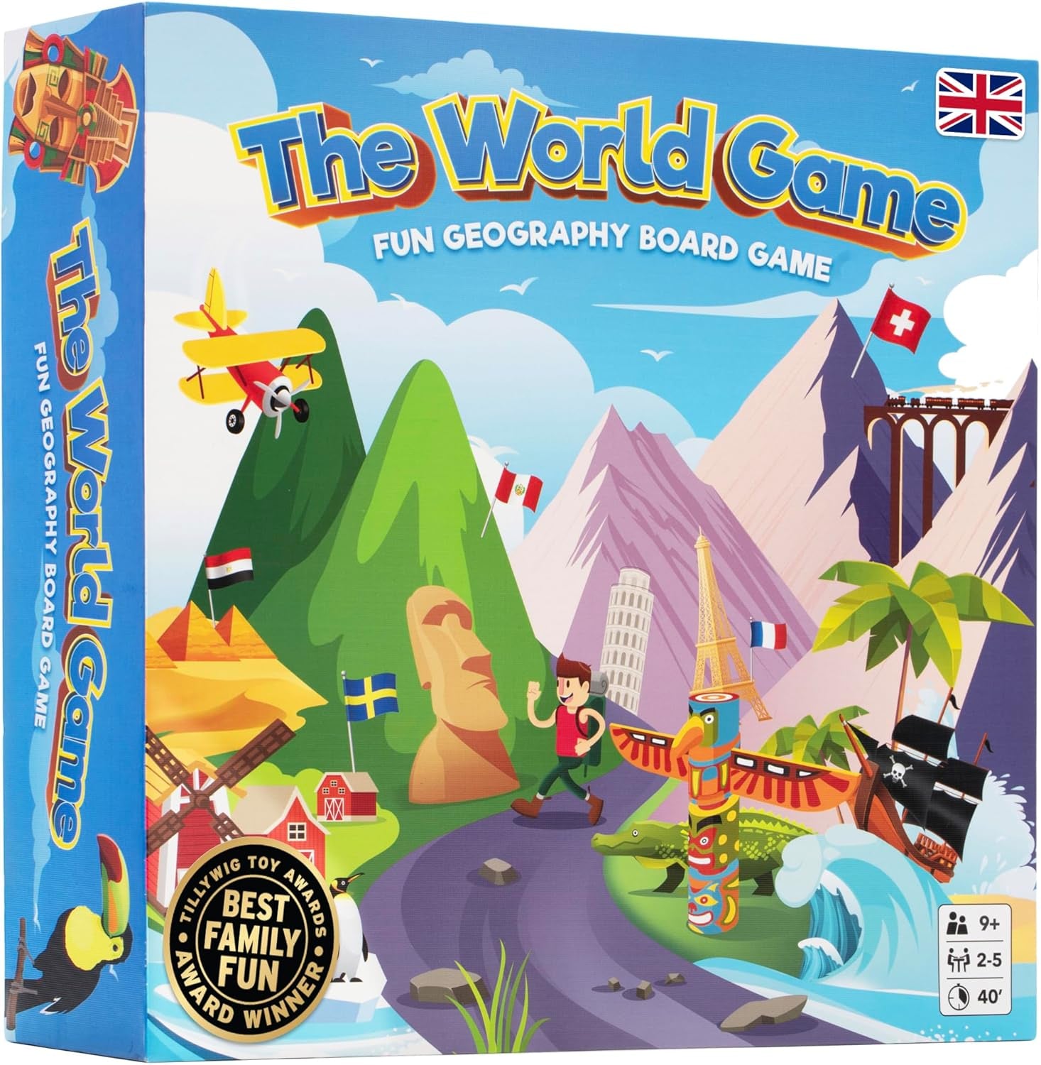 World Game - Fun Geography Board Game - World Learning Game for Kids and Adults - Cool Gift Idea for Teens - German