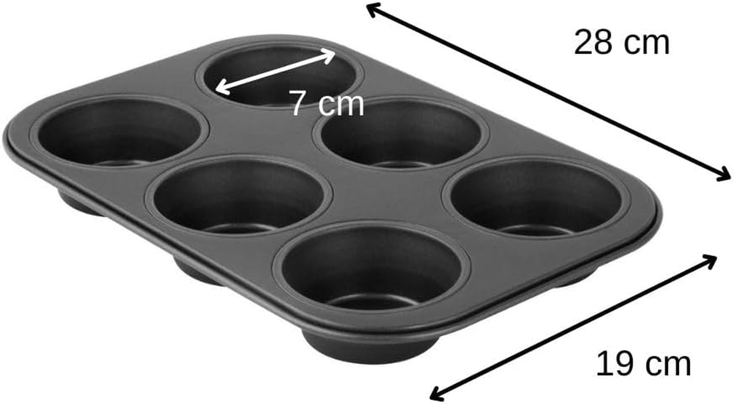 Zenker 6Er Muffinform Black Metallic, 275X190X30 Mm, Teflon Classic Antihaftbeschichtung, Hitzebeständig Bis 230°C, Leichte Reinigung, Ideal Für Köstliche Muffins Molds and baking trays Naty Shop