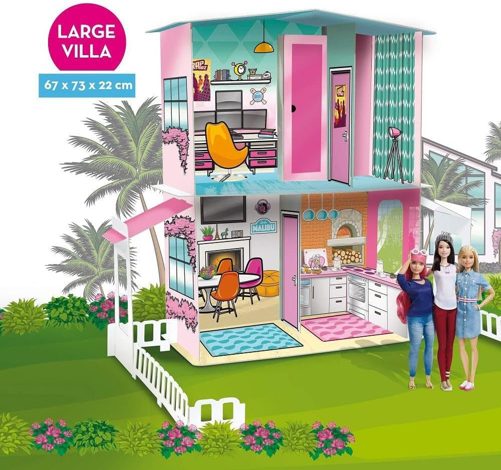 Lisciani - BARBIE Dollhouse - Barbie Dream Villa On Two Floors - 3D House To Build, Decorate And Design - Creative Craft And Construction Toy For Children 4 Years And Up Doll Houses Naty Shop