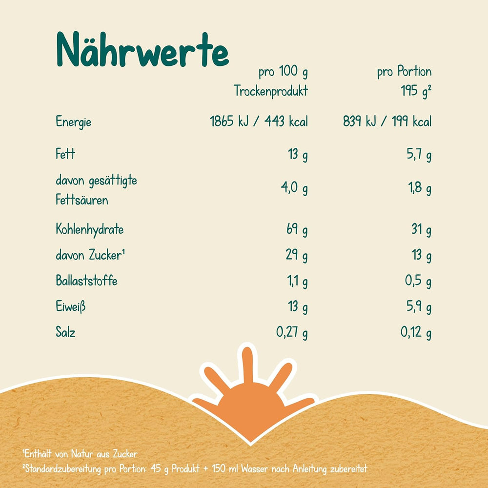 Milupa Stracciatella Milk Porridge - Gluten-free, palm oil-free baby cereal - Free from preservatives and dyes - From 8 months - 4 x 400 g
