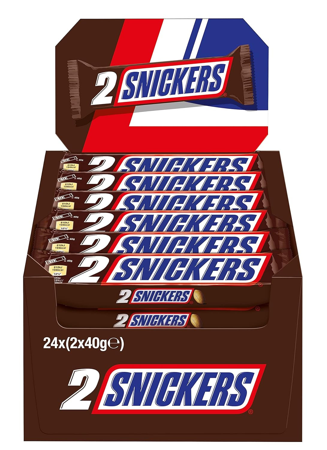A large chocolate package containing 32 chocolate bars of 50 g each.