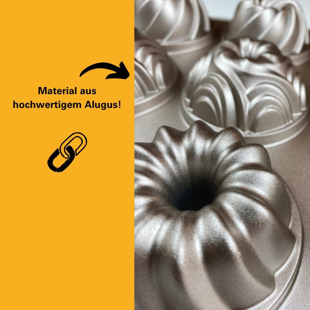 Birkmann, Contoura, Gugelhupfblech Violet, Backform Aus Aluguss, Mit Antihaftbeschichtung Und Rezept, 887077 Molds and trays for baking Naty Shop