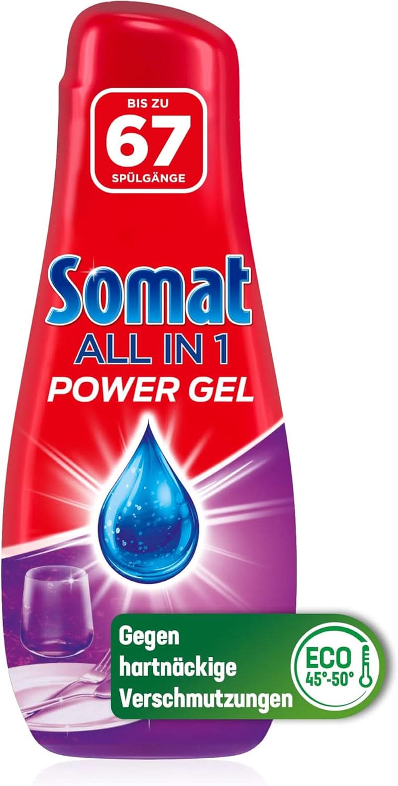 Somat All in 1 Power Gel (67 cicluri de clătire), Lichid de spălat vase pentru curățare puternică Naty Shop 67 Spalari
