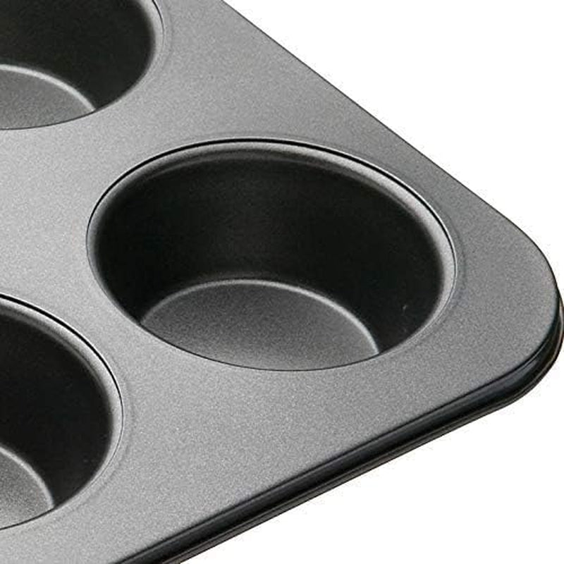 Masterclass Tiefes Muffinblech/Yorkshire Puddingform, 6-Loch-Form Mit PTFE-, PFOA- Und Bpa-Freier Antihaftbeschichtung, Robuster 1 Mm Kohlenstoffstahl, Grau, 35 X 26 Cm Molds and trays for baking Naty Shop