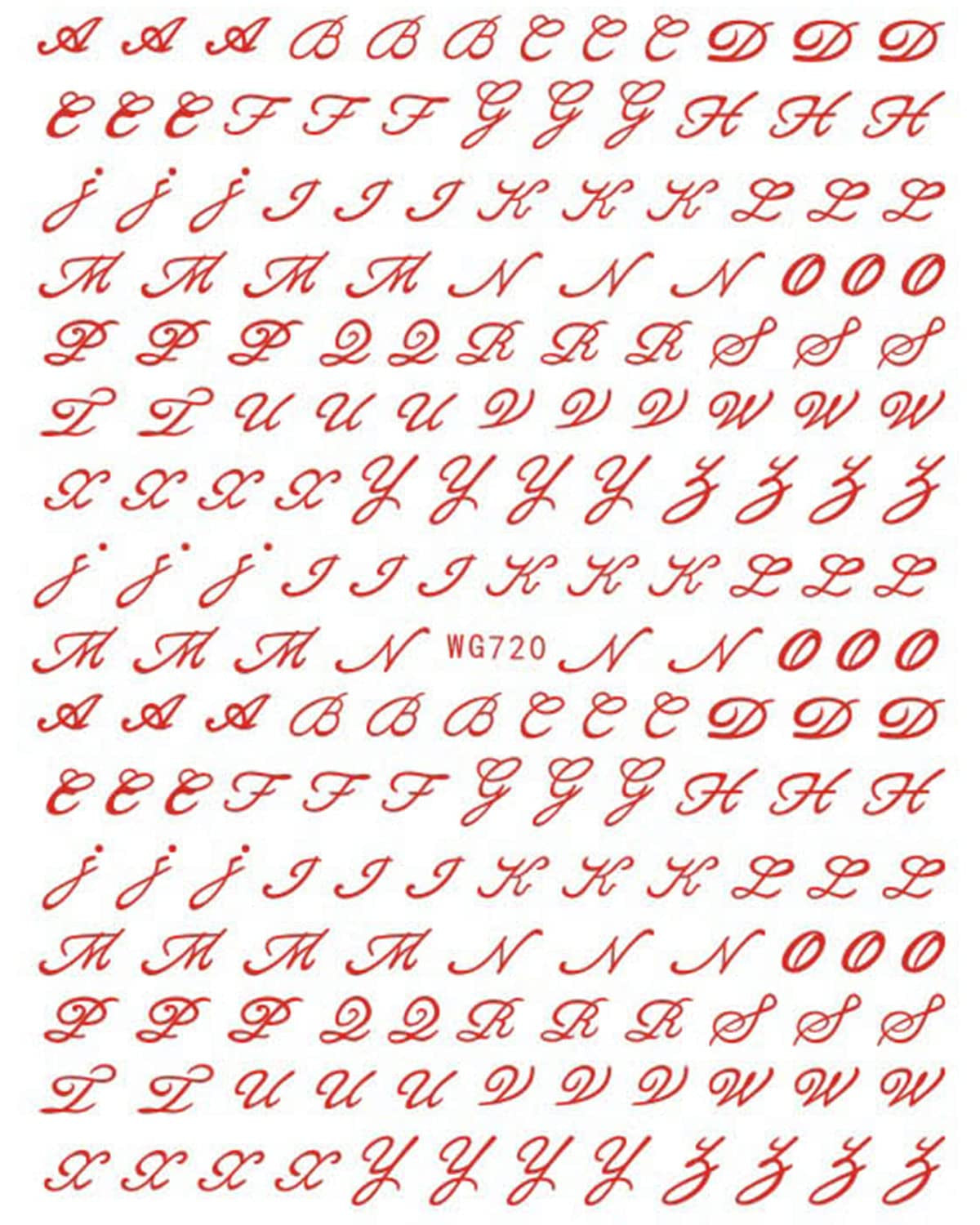 6 Blatt Nagelsticker Alte Alphabetzahlen Nagelaufkleber Selbstklebend Alte Briefe Nail Art Sticker Dekoration Nageldesign Zubehör