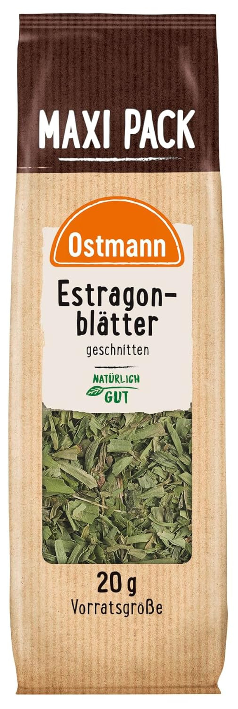 Ostmann Gewürze - Estragonblätter geschnitten | Zum Verfeinern von Salatsaucen, Gemüsegerichten und Remouladen | 20 g in Bag