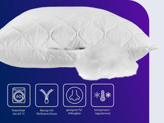 Pernă Traumnacht aloe vera cu husă confortabilă din microfibră moale catifelată, 40X80 cm, certificată Oeko-Tex, produsă în conformitate cu standardul de calitate german Perne standard Naty Shop