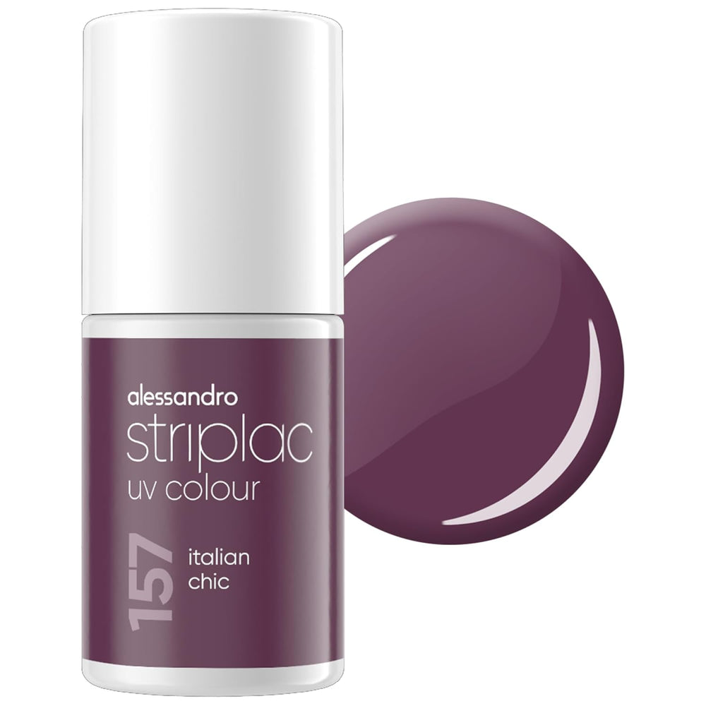 UV nail polish alessandro Striplac Midnight Black – Delicate and long-lasting – Easy removal thanks to peel-off removal technology – Vegan and cruelty-free – 8 ml