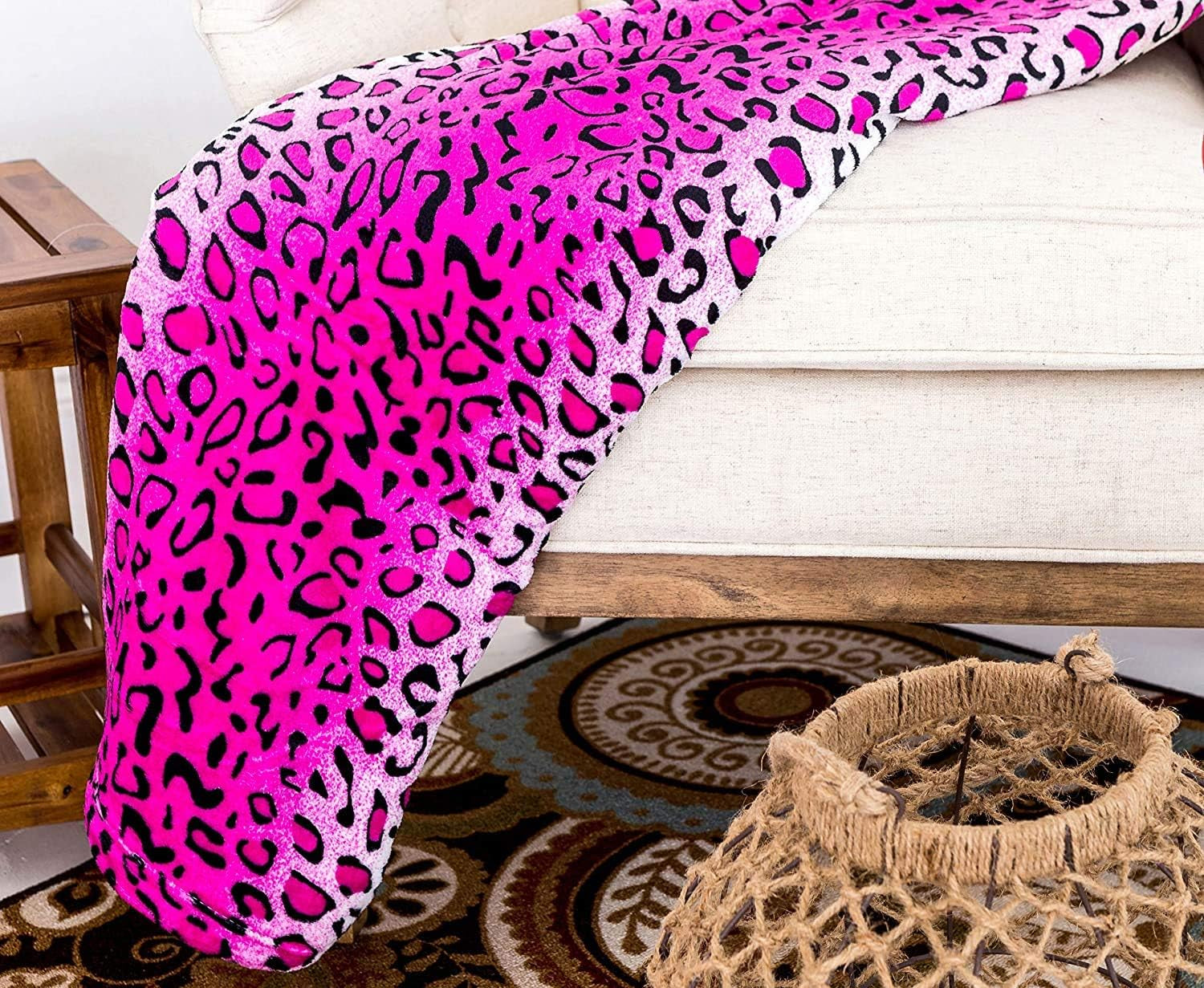Home Must Haves Queen/King Zebra Giraffe Safari Animal Print All Season Super Soft Warm Couch Throw Blanket Bed Size Pink Polyester Pink Leopard Quilts & Quilts Naty Shop