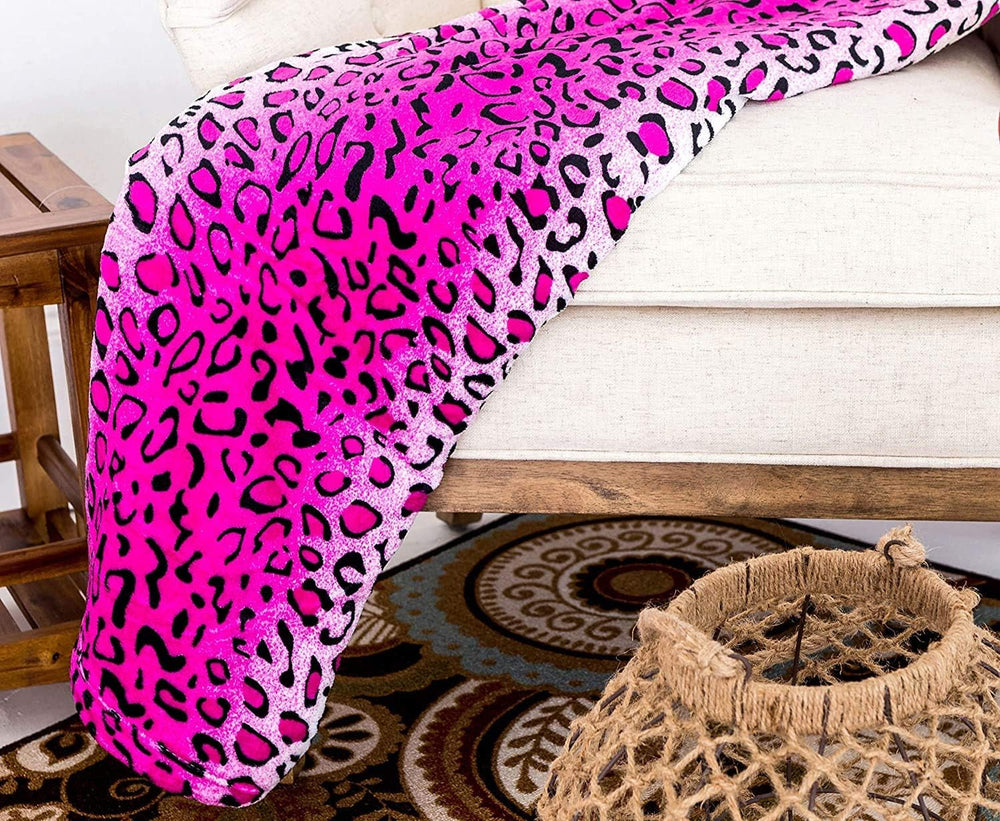 Home Must Haves Queen/King Zebra Giraffe Safari Animal Print All Season Super Soft Warm Couch Throw Blanket Bed Size Pink Polyester Pink Leopard Quilts & Quilts Naty Shop