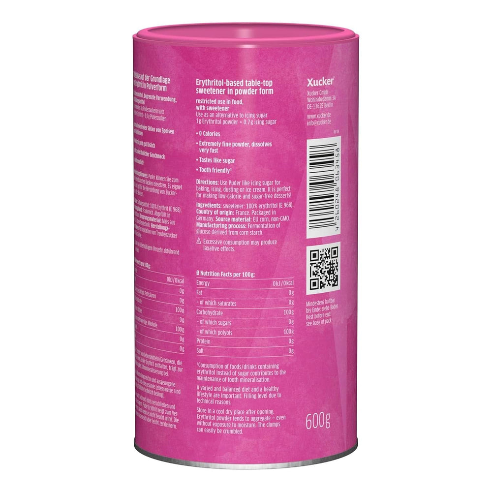 Xucker Powdered sugar Erythritol - Calorie-free sugar substitute, 600 grams Sweeteners Naty Shop