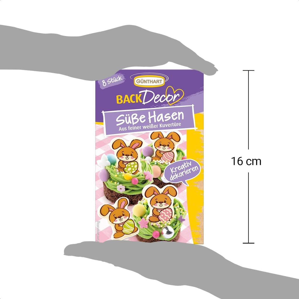 Günthart Backdecor Iepurași dulci fabricați din ciocolată albă fină Bomboane de Ciocolata Naty Shop