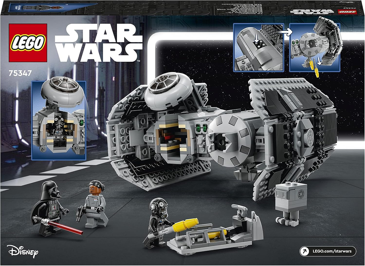 LEGO Star Wars TIE Bomber Model Kit with Darth Vader Minifigures with Lightsaber and Gonk Droid, Starfighter Buildable Toy as a Gift 75347 Building Sets Besuche den LEGO-Store