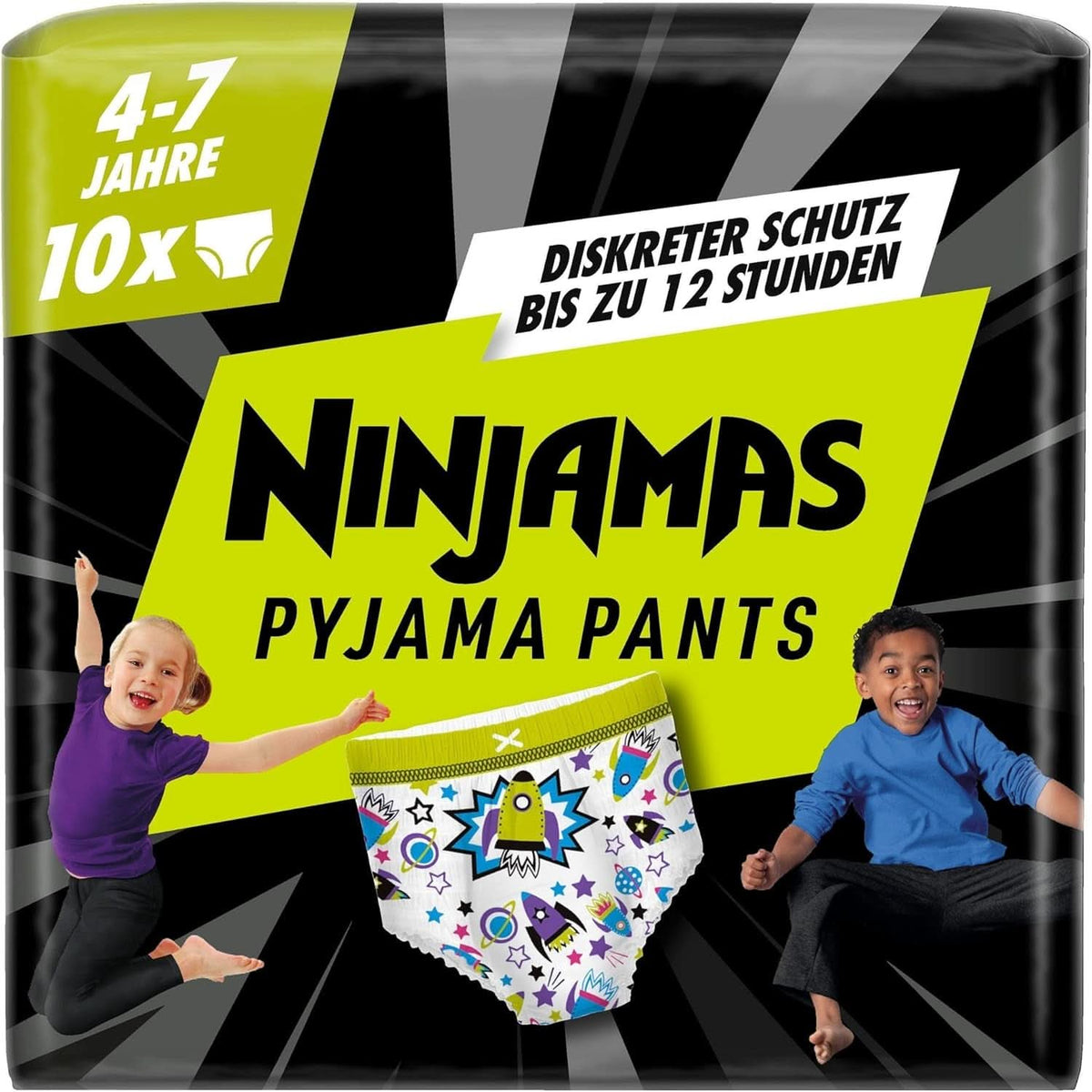 Ninjamas Spaceship Pajama Pants 10pcs Absorbent Night Pants 7 Years 17Kg-30Kg Mother and Baby Naty Shop 10pcs Boys 4-7 Years