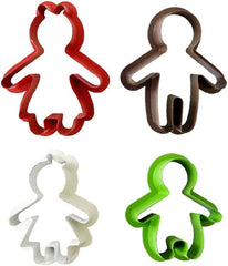 0255245 Forme de biscuiți Dulceur Family, din plastic, setul ideal pentru decorațiuni din pastă de zahăr sau pastă de gumă, fabricate în Italia, design original. Pachet de 4.