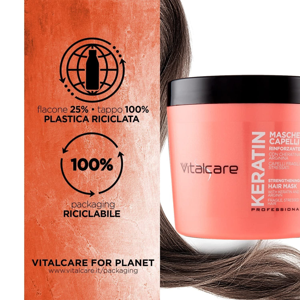 | Keratin - Mască de păr de întărire, pentru păr fragil și deteriorat, cu keratină și arginină, pentru păr mai puternic și mai moale, 4 x 500 ml Masca de par Naty Shop