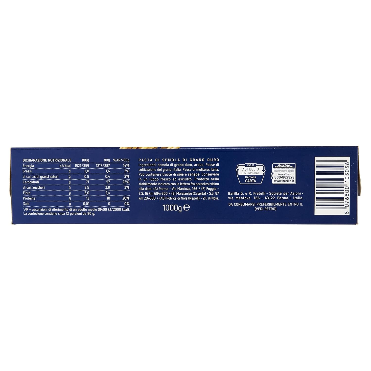 Barilla Classic Spaghetti No. 5 pasta from high quality durum wheat, always al dente (1 x 1 kg)
