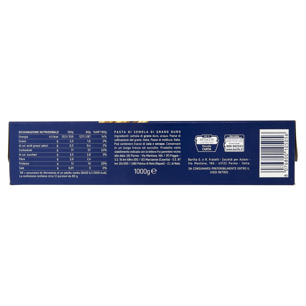 Barilla Classic Spaghetti No. 5 pasta from high quality durum wheat, always al dente (1 x 1 kg)