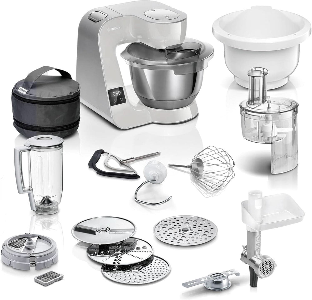 Food processor Bosch Series 4 MUM5X720, integrated scale, stainless steel bowl 3.9L, mixer 1.25L, 1000W Accessories Food and Breastfeeding Baby Naty Shop Single Silver Gray 6 accessories