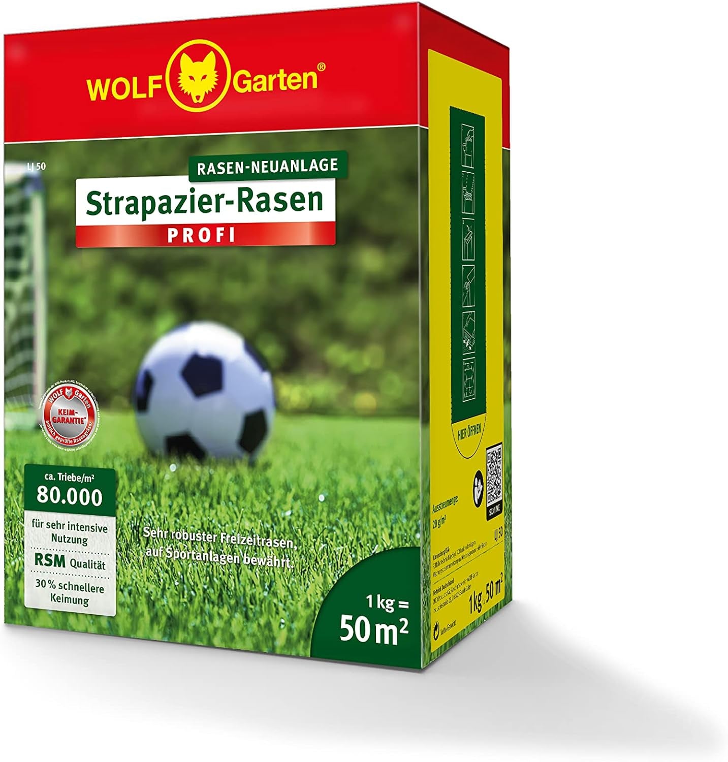 WOLF Garten Wolf-Garten - Strapazier-Rasen LJ 50; 3821030, Rot