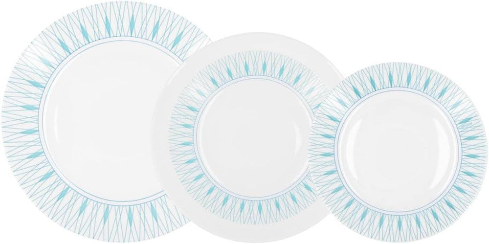 Luminarc Domitille Tafelservice, 18-Teilig, Opal, Keramik, Weiß Naty Shop Open tableware sets, Blau