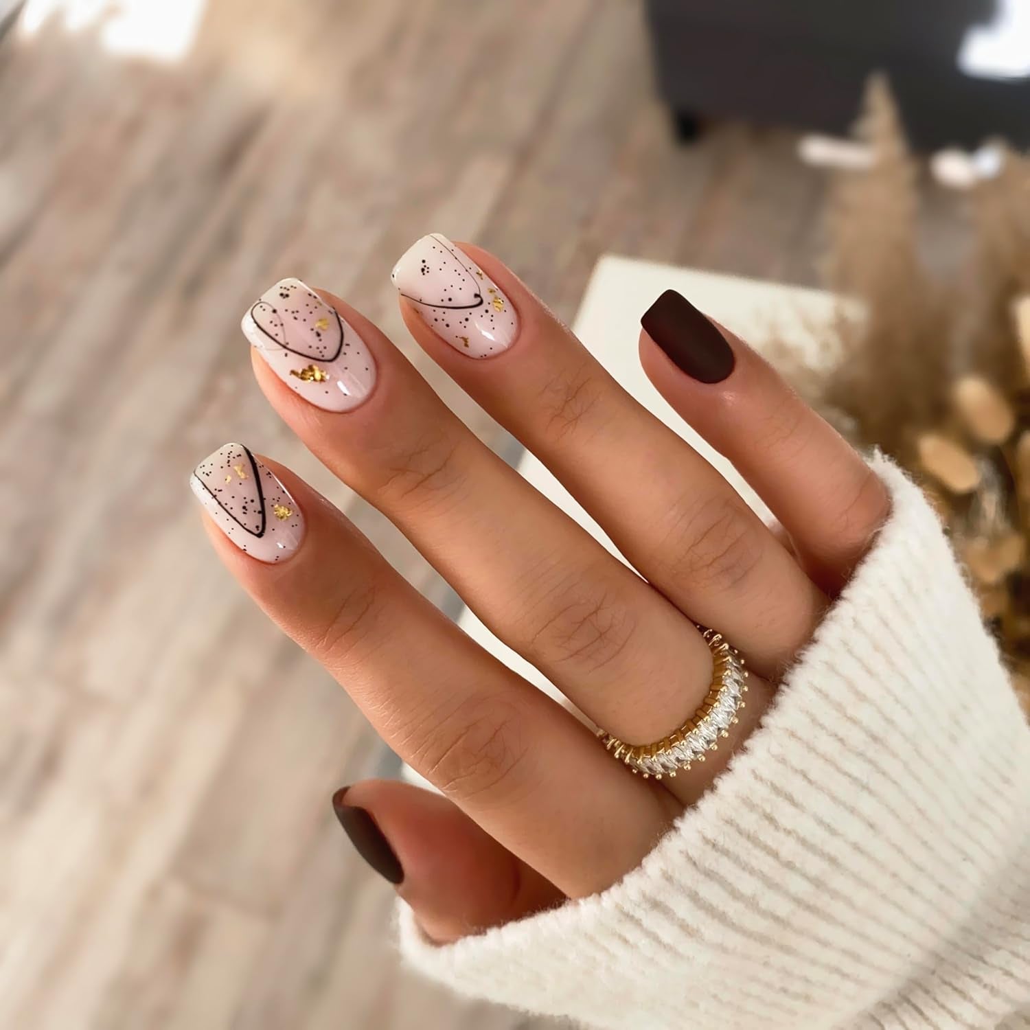 Semilac UV Nail Polish 029 Espresso 7ml Black White Collection