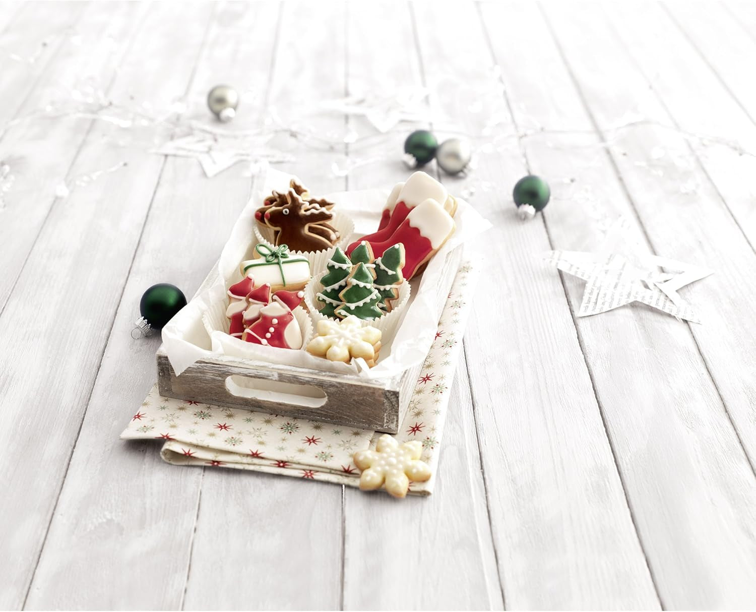 Formă de biscuiți originală Linzer cu ejector, formă de biscuiți cu gaură de 5 cm, formă de biscuiți de Crăciun, formă pentru biscuiți, biscuiți și fondant