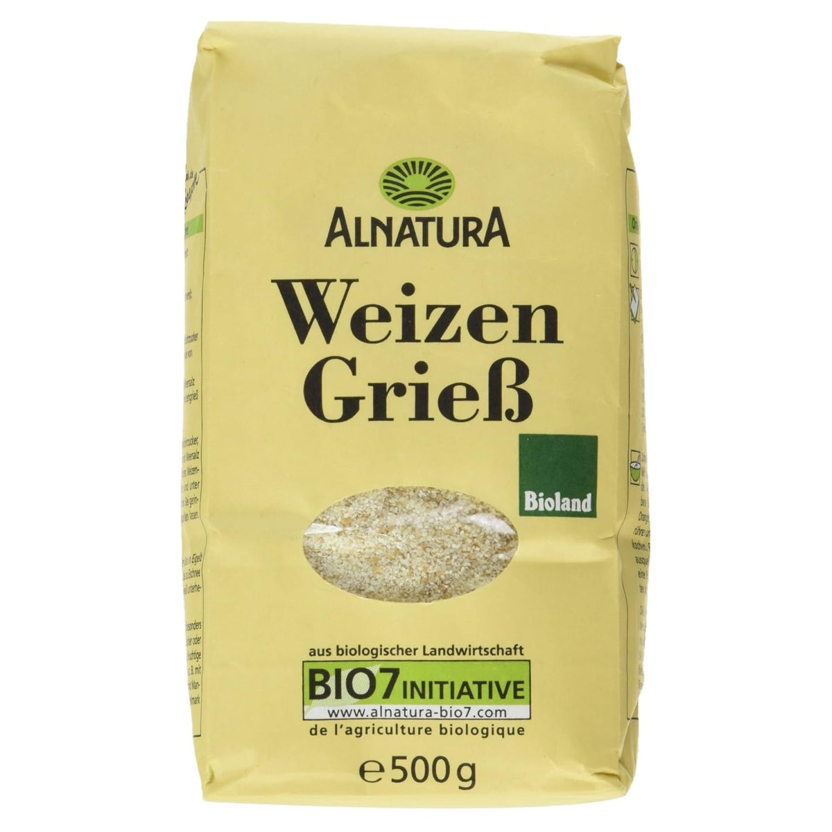 Organic wheat semolina, 500g (packaging may vary)