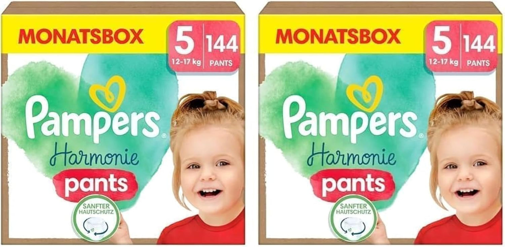 Pampers Harmony Pants size 5 diapers, 144 pcs, 12 kg-17 kg, gentle skin protection and 360° comfort
