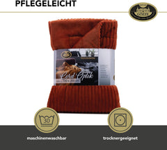 Gözze - Comfortable and soft blanket in corduroy look, 1620G/piece, 150 X 200 Cm - cinnamon Beds and Blankets Besuche den GÃ¶zze-Store