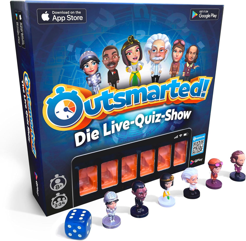 Outsmarted – Digital Quiz Board Game | Children, adolescents and adults | Next Generation Gaming Night for Family and Friends | 2–24 players | Ages 8+ | Over 10,000 questions