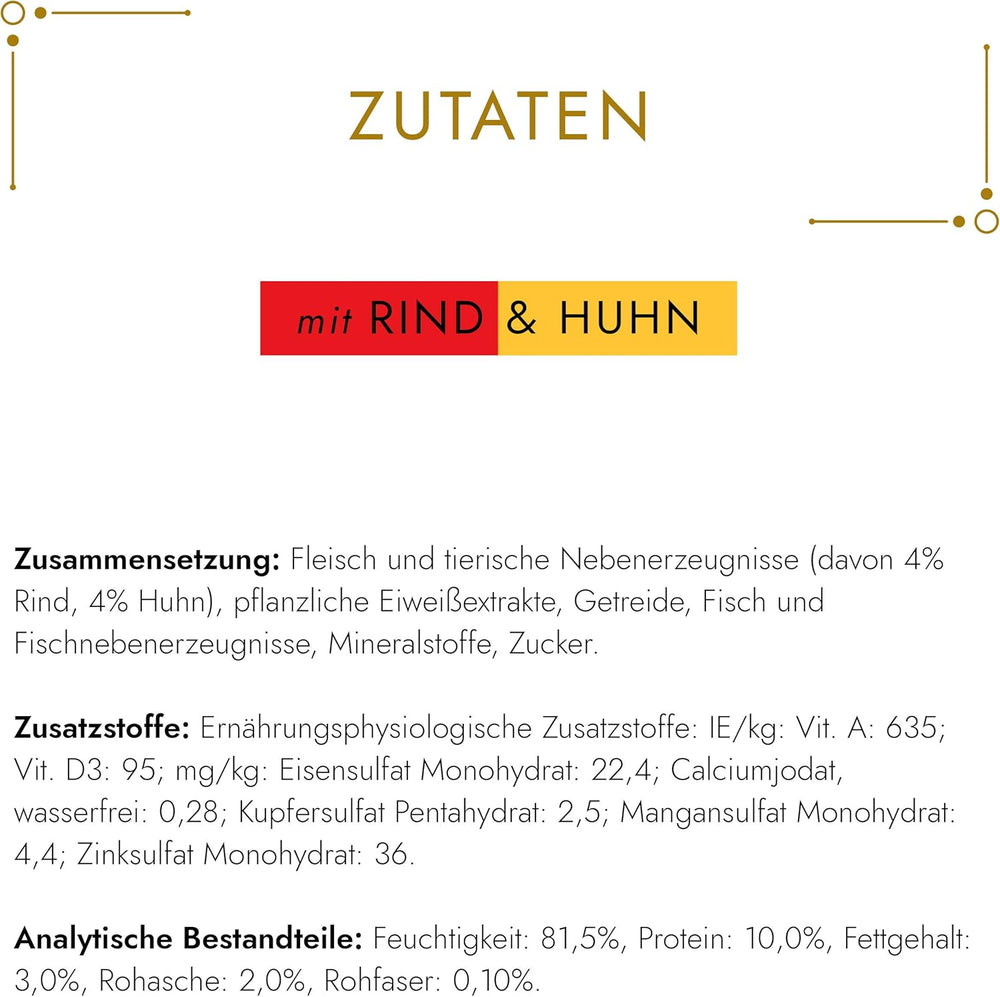 Hrană umedă pentru pisici Gourmet Gold Fine Composition cu vită și pui, pachet de 12 (12 x 85g)