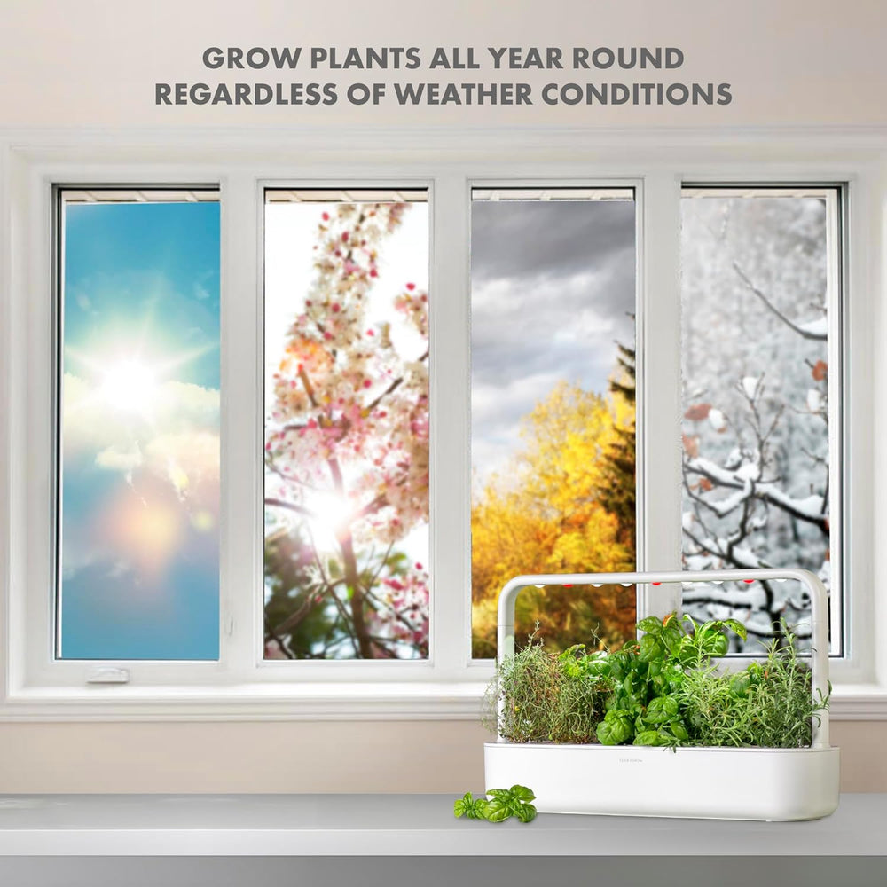 Click and Grow Indoor Garden, Easier Than Hydroponic Growing System, LED Smart Garden, Herb Garden, Indoor Greenhouse with 9 Plant Capsules Included (White)