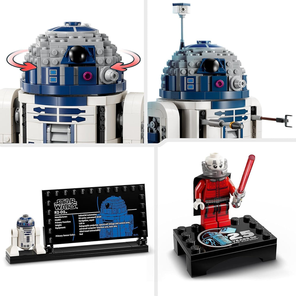 LEGO Star Wars R2-D2 Model Set for Kids, Boys and Girls, Buildable Droid Figure with Darth Malek 25th Anniversary Minifigure and Decoration Plate, Collection Gift Idea 75379 Building Sets Besuche den LEGO-Store