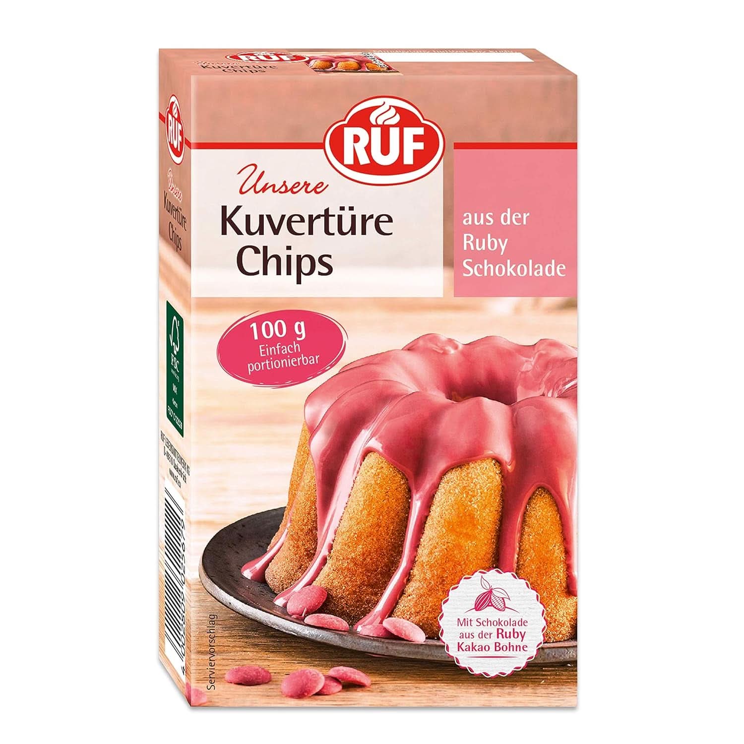 RUF Couverture Chips Ruby, 100 grams Glazes and Decor Naty Shop 100 grams Ruby