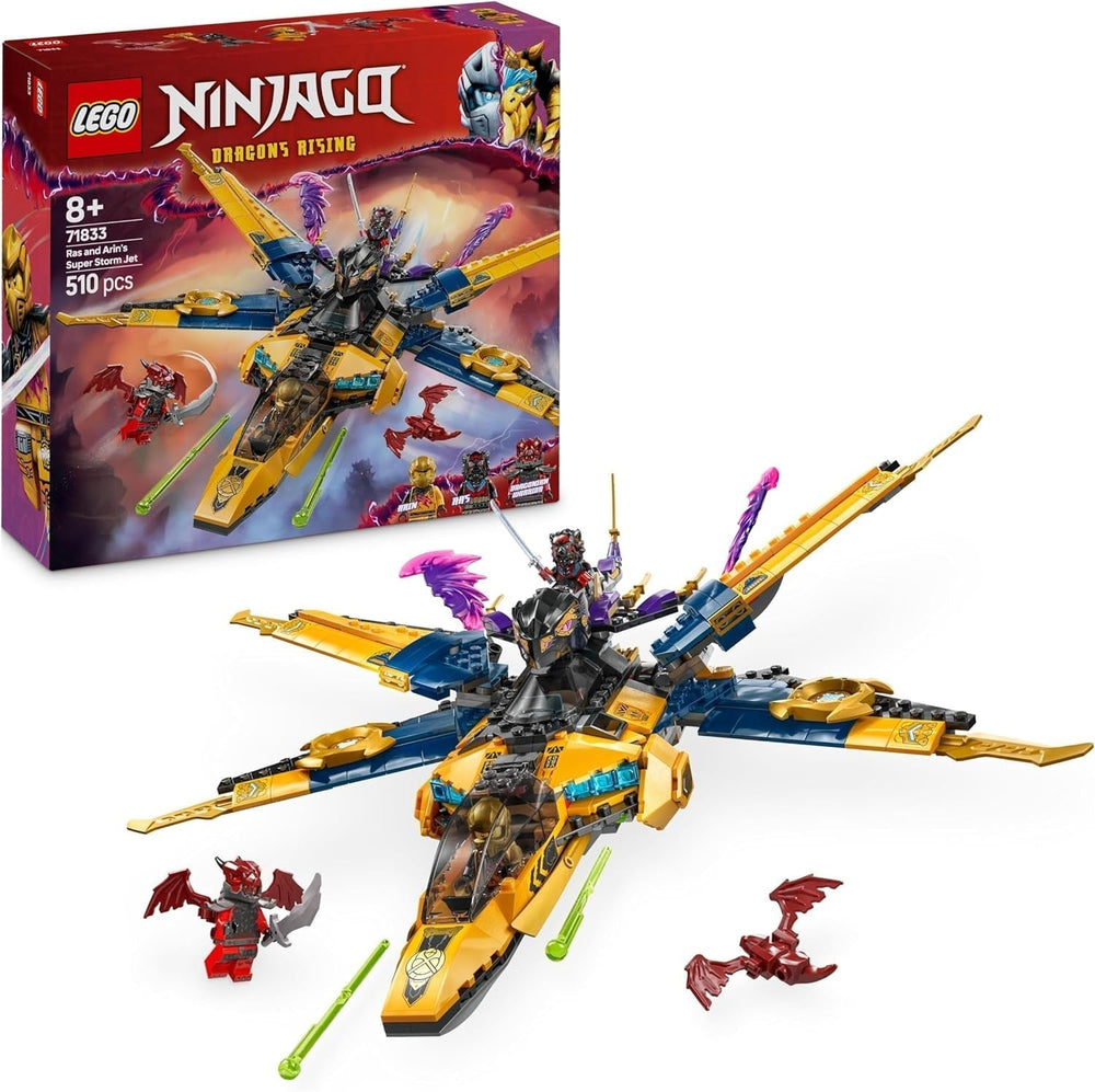 Ras and Arin's LEGO NINJAGO Super Storm Flyer - Toy with drone, shooters, blades and motors - Incl. 3 Ninja Role-Playing Minifigures - Building Set for Boys and Girls 8 Years and Up 71833 Building Sets Besuche den LEGO-Store Default Title