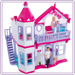 Simba 104661996 - Steffi Love Dreamhouse, Large Playhouse, 4 Rooms, NO PUPPETS, 84cm High, Two Tiers, Functional Bell, Collapsible Naty Shop Dollhouses