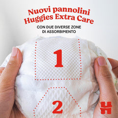 Huggies Extra Care diapers, size 3 (6-10 kg), 2 packs of 40 diapers