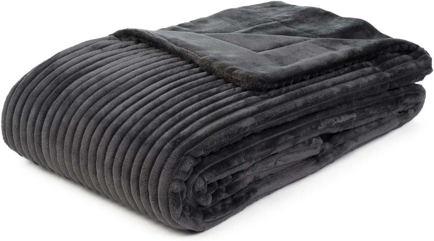 Gözze - Comfortable and soft blanket in corduroy look, 1620G/piece, 150 X 200 Cm - cinnamon Beds and Blankets Besuche den GÃ¶zze-Store Anthracite