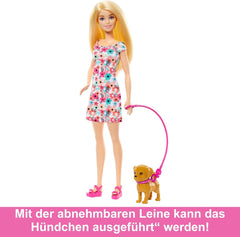 Barbie Dog Duo Doll and Accessories, Including Small Dog and Large Dog with Wheelchair, Leash, Food Bowl, Pet Bed and Treat Bones, Ages 3 and Up, HTK37 Naty Shop Dolls