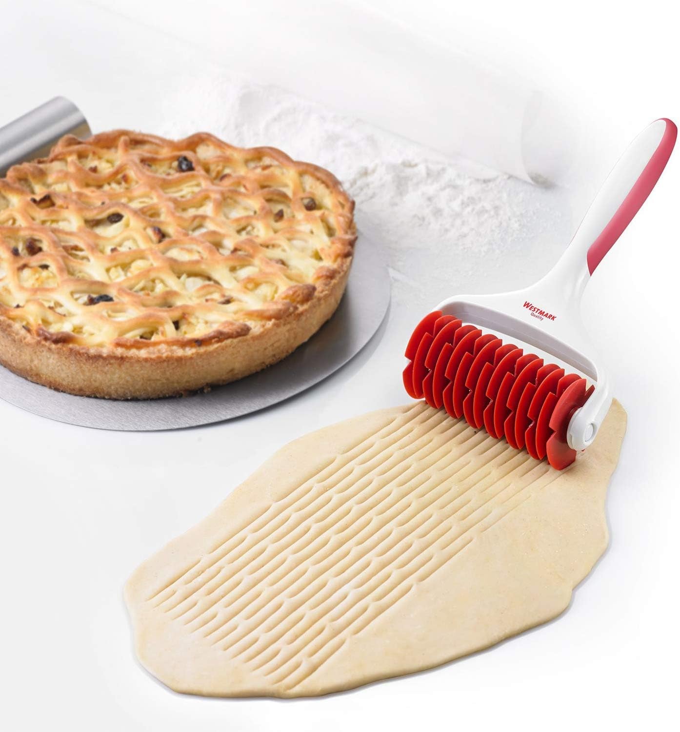 Westmark Gitterroller, Länge: 19.5 cm, Kunststoff, Weiß/Rot, 32182270