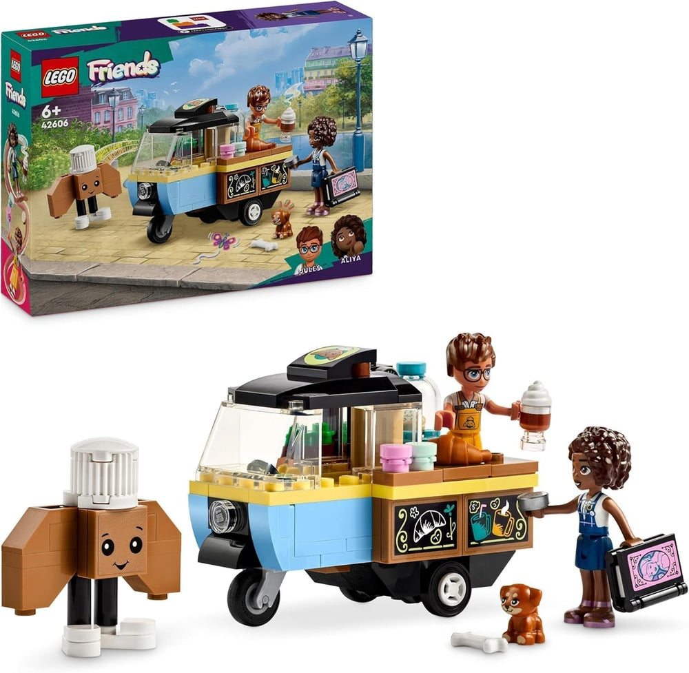 LEGO Friends Rolling Café Small Baking Toy for Kids, Gift for Girls and Boys 6 Years Old, Educational Toy with Aliya, Jules and Aira the Dog 42606 Building Sets Besuche den LEGO-Store Single