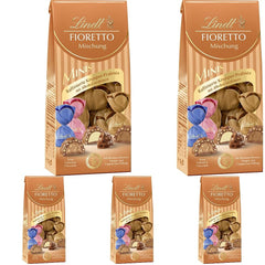 Chocolate - Assortment FIORETTO Minis | 115 g | Approx. 10 milk chocolate pralines in marzipan, cappuccino and nougat flavours, contains alcohol | Chocolate Gift Set | Chocolate gift set (pack of 5)