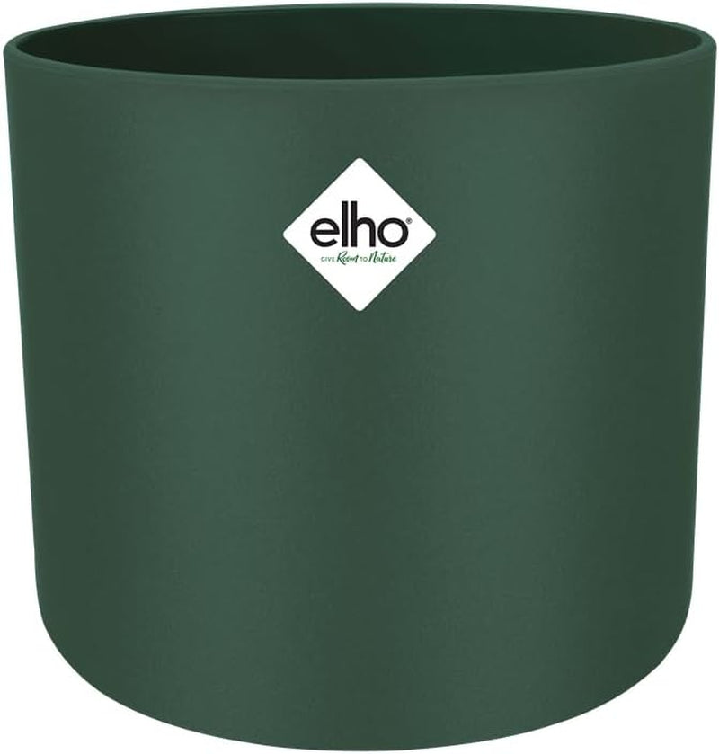 elho B.for Soft Round 14 - Ghiveci de flori de interior - Plastic 100% reciclat - Ø 13,8 x H 12,5 cm - Verde/Verde frunză