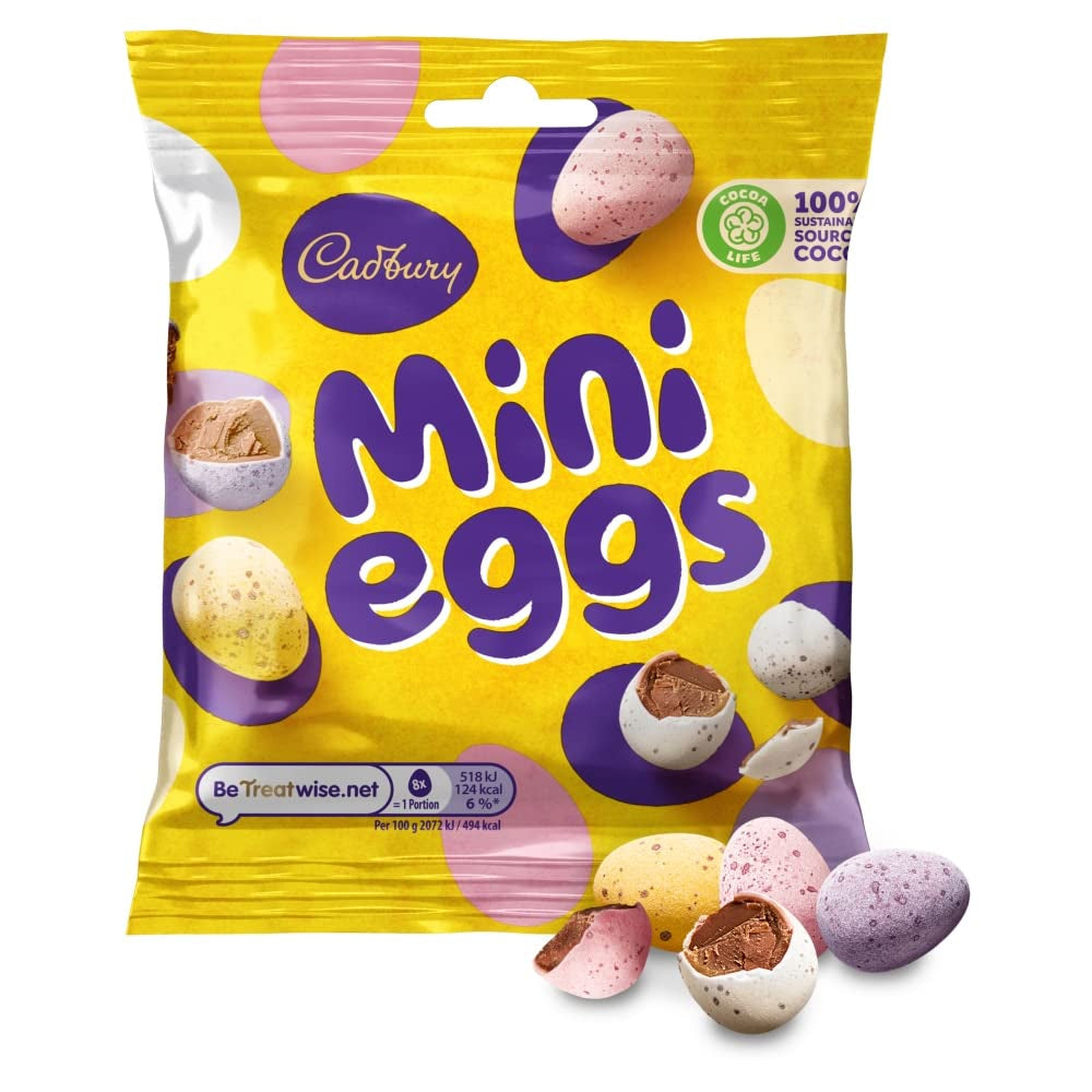 Pungă solidă cu ouă mici de ciocolată (80g) într-o tavă cu zahăr crocant (Easter Forms)