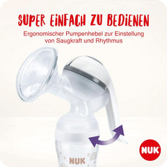 NUK manual breast pump set, soft silicone pillow, 2 perfectly combined bottles, 150 ml Accessories Food and Breastfeeding Bebe Naty Shop