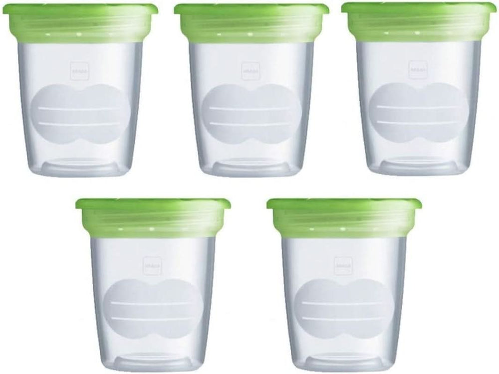 MAM Set of 5 containers for milk and food, made of plastic, without Bpa and Bps Accessories Food and Breastfeeding Bebe Naty Shop