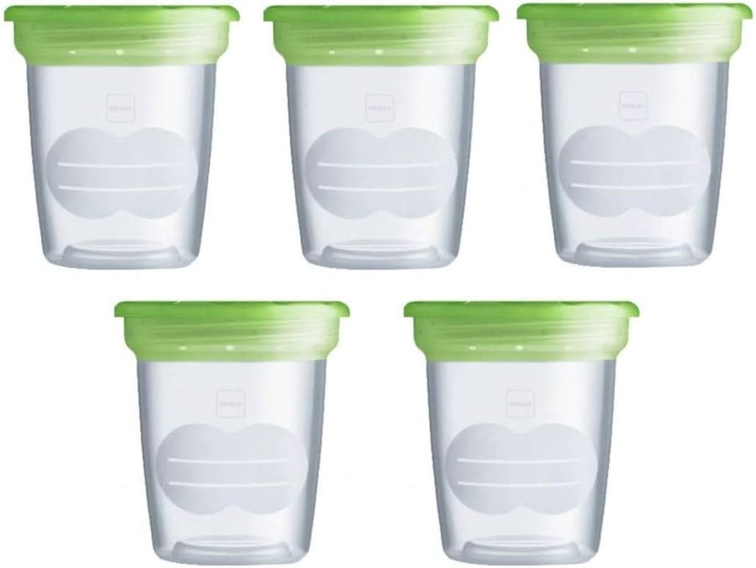 MAM Set of 5 containers for milk and food, made of plastic, without Bpa and Bps Accessories Food and Breastfeeding Bebe Naty Shop