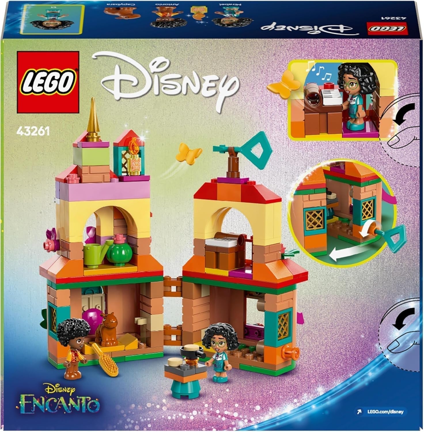 LEGO Ç€ Disney Encanto Mini House, construction toy for girls from 5 years, fantasy toy and construction set with Mirabel and Antonio Mini Dolls, a Capybara figure and key 43261 Construction sets Besuche den LEGO-Store
