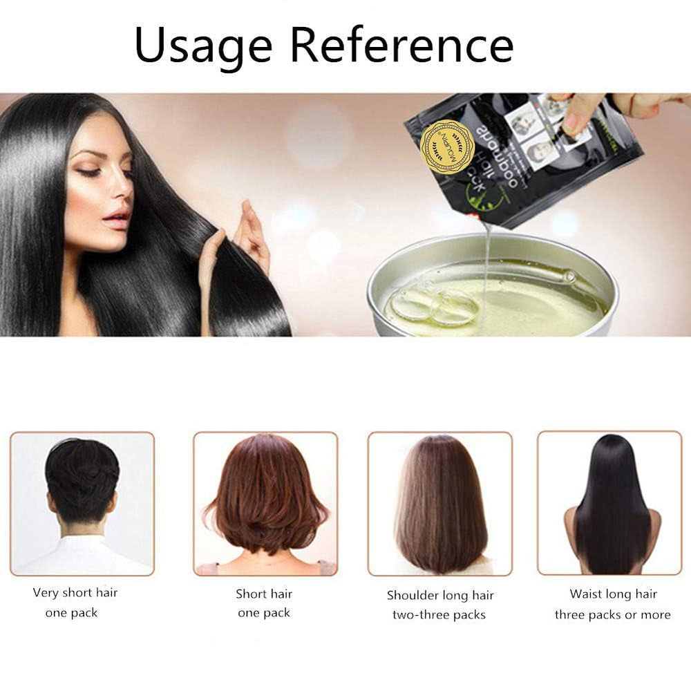 Șampon pentru vopsit părul negru instant cu ingrediente naturale, vopsea semipermanentă pentru păr negru, ușor de folosit, de lungă durată, ingrediente naturale (10 bucăți, negru) Vopsea pentru par Naty Shop